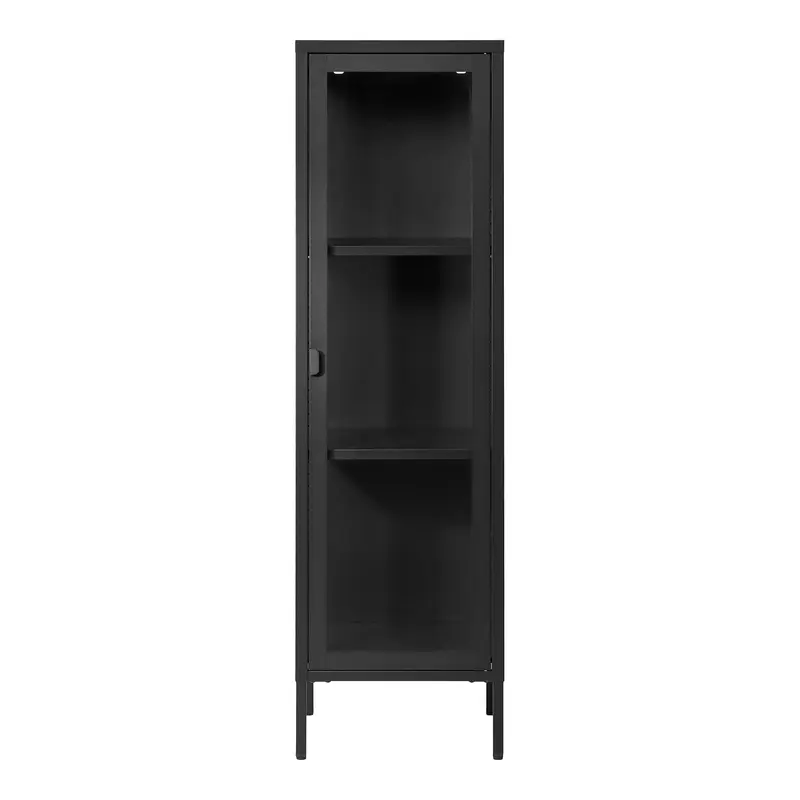 Vitrinenschrank – Schwarzer Stahl, Glastür, schlanke Form - Brisbane | House Nordic