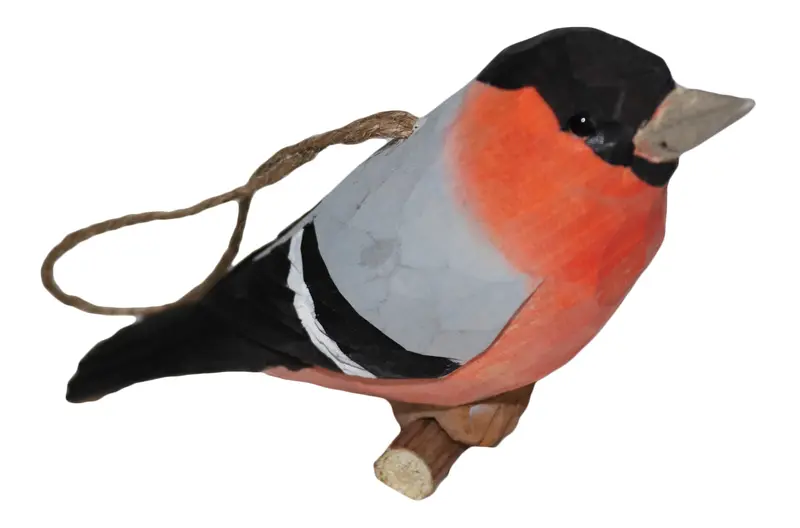 Vogel geschnitzt hängend/sitzend - Dompfaff