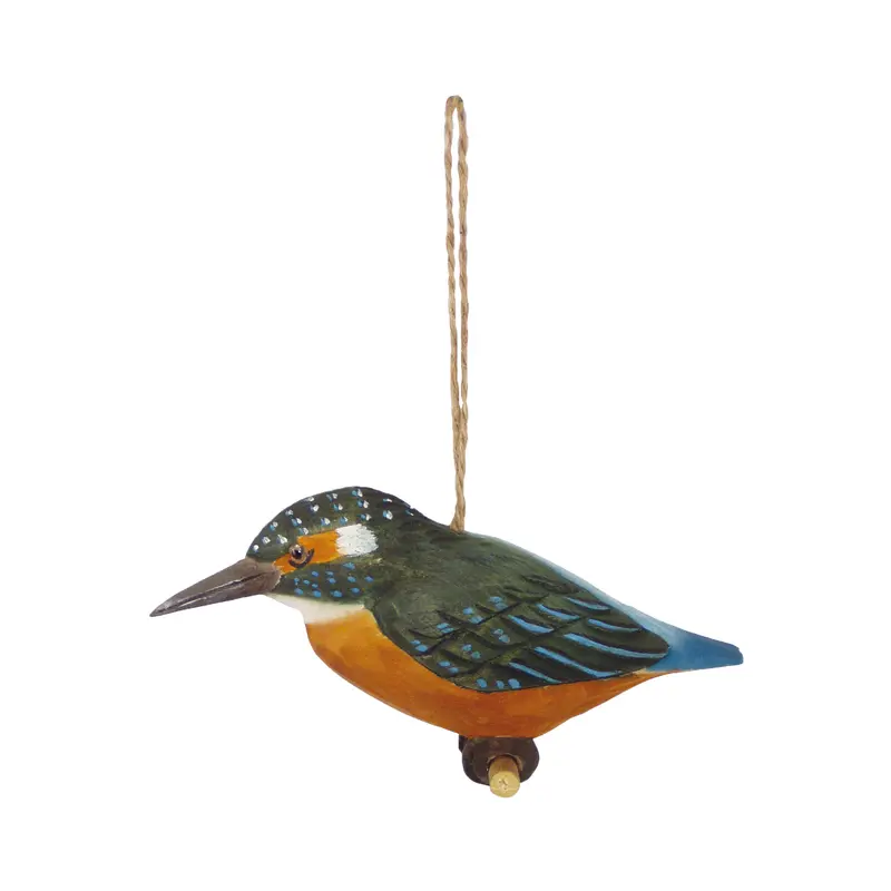 Vogel geschnitzt hängend/sitzend - Eisvogel