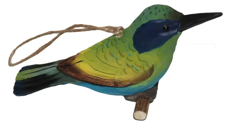 Vogel geschnitzt hängend/sitzend - Kolibri