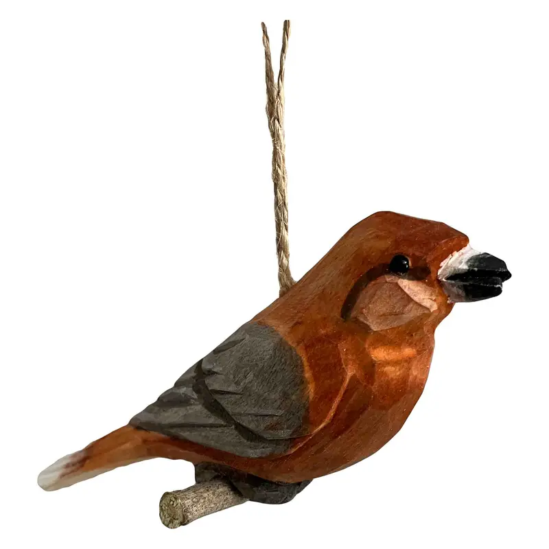 Vogel geschnitzt hängend/sitzend - Kreuzschnabel