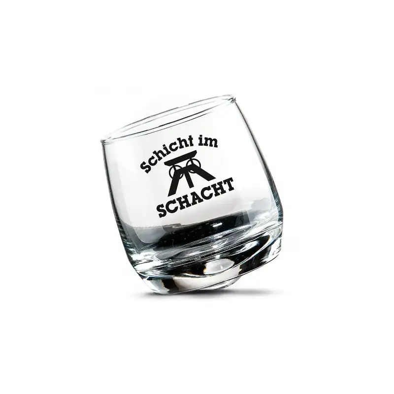 Wackelglas – Klares Glas, Spülmaschinenfestes Material, Spruchmotiv - Schicht | Gilde