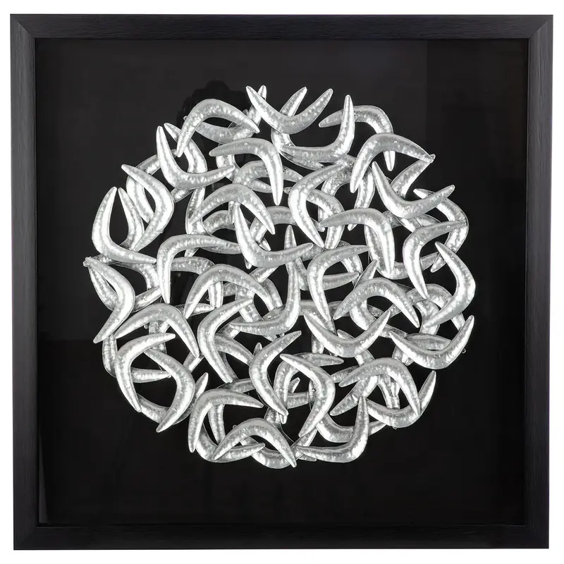 Wandbild – Glänzende Metalloptik, Kunststoffmaterial, Silberfarbene Akzente, 60 cm - Salerno | Gilde