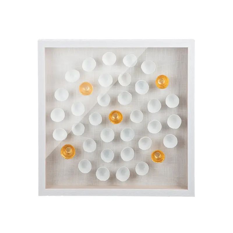 Wandbild – Glas Oberfläche, Goldfarbene Akzente, Geometrisches Design - Golden Glow | Gilde