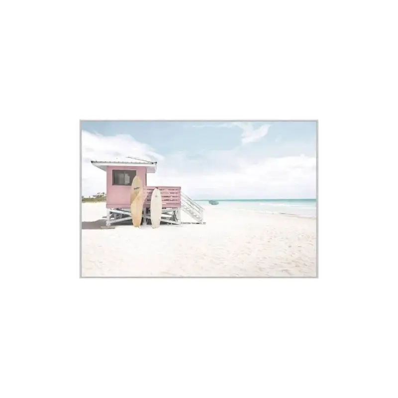 Wandbild – Maritimes Strandmotiv, Gläserne Oberfläche, Querformatiges Design | PTMD