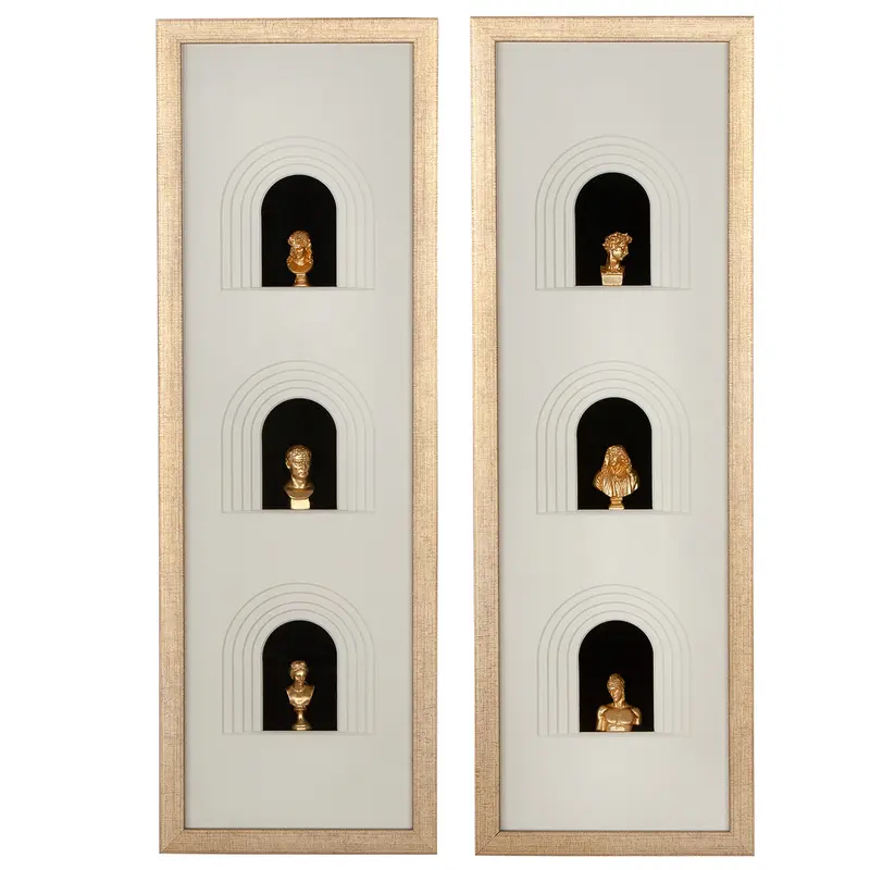 Wandbild – MDF-Oberfläche, Goldfarbene Akzente, Büstenmotiv – Ionic | Gilde