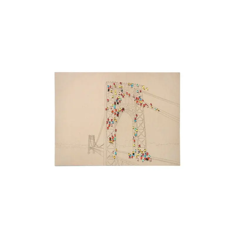 Wandbild – Menschenmenge Motiv, Handgemalte Optik, Leinwandkunst - Menschenmenge II | Kayoom