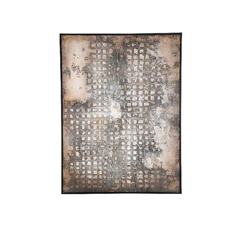 Wandbild – Raues Muster Design, Rechteckige Form, Mischmaterial, Dunkelbraun – Pathe | PTMD