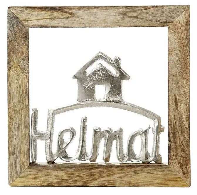 Wanddeko "Heimat" im Holzrahmen