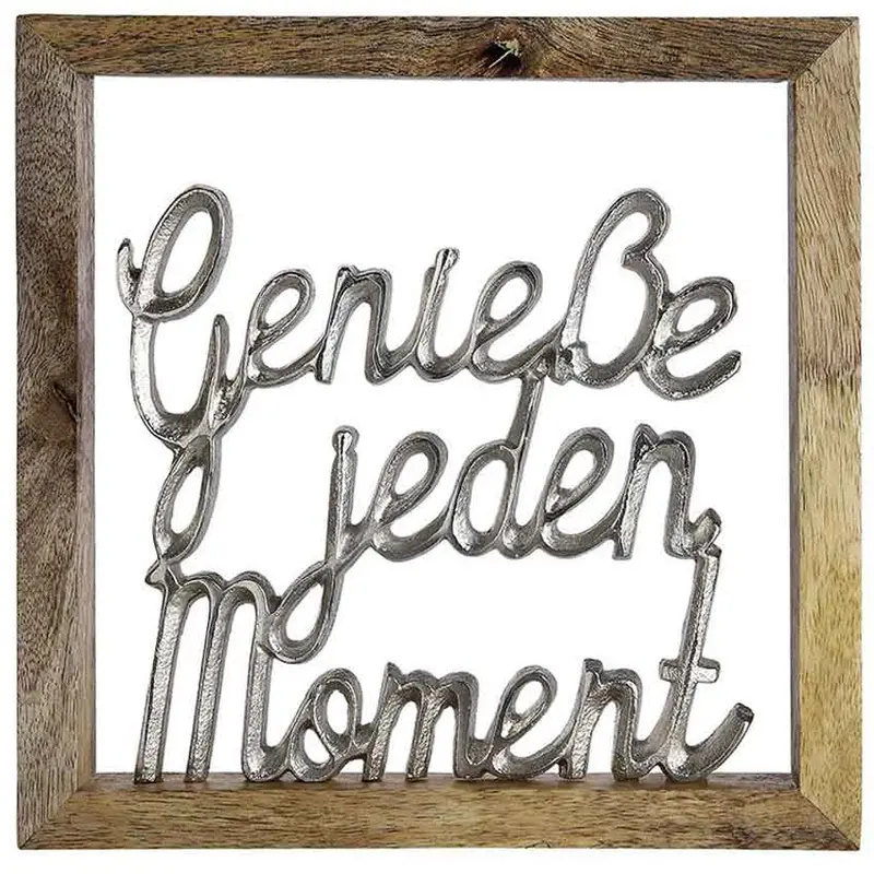 Wanddeko Schriftzug Holz 20cm "Genieße jeden Moment"