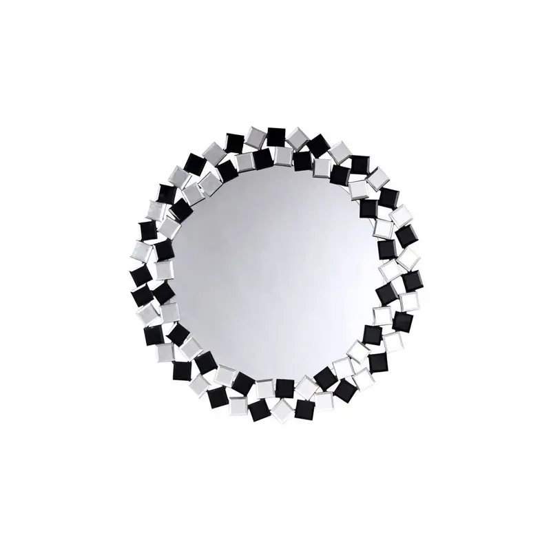 Wanddeko – Silber-Schwarzes Mosaik, Runde Form, Dekorative Optik - Mosaic 1825 | Kayoom