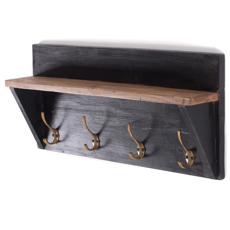 WANDGARDEROBE MIT REGAL "VINTAGE" | 60x26cm (BxH) | Kleiderhaken | Farbe