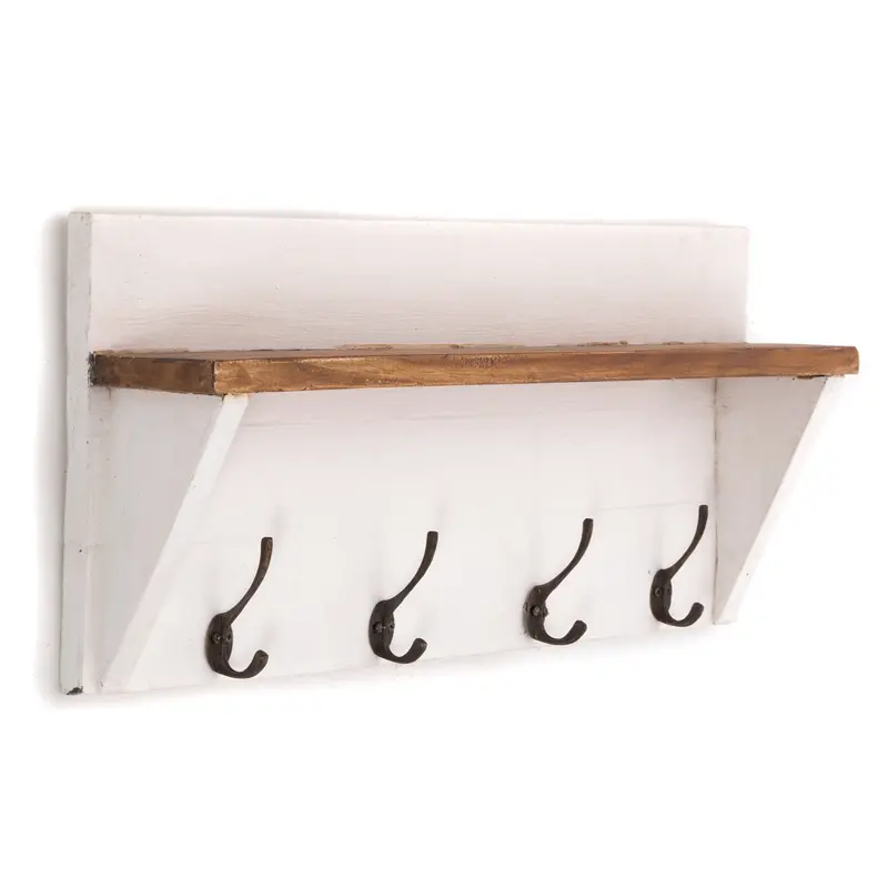 WANDGARDEROBE MIT REGAL "VINTAGE" | 60x26cm (BxH) | Kleiderhaken | Farbe