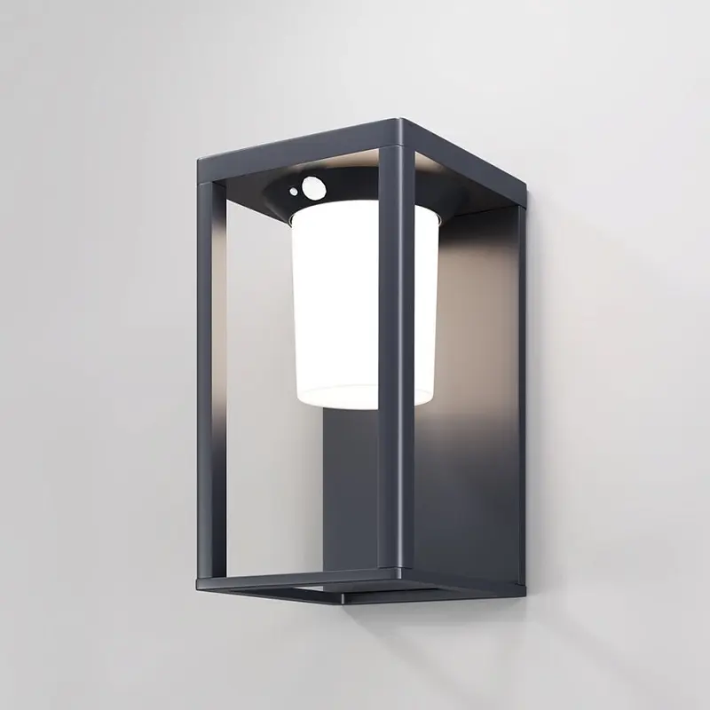 Wandleuchte aus grafitfarbenem Aluminium, solarbetriebenes LED mit Bewegungsmelder – Shatter | Maytoni