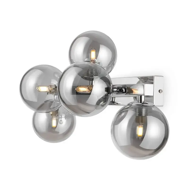 Wandleuchte – Chrom Metall, 5 Glasschirme, G9 Technik - Dallas | Maytoni