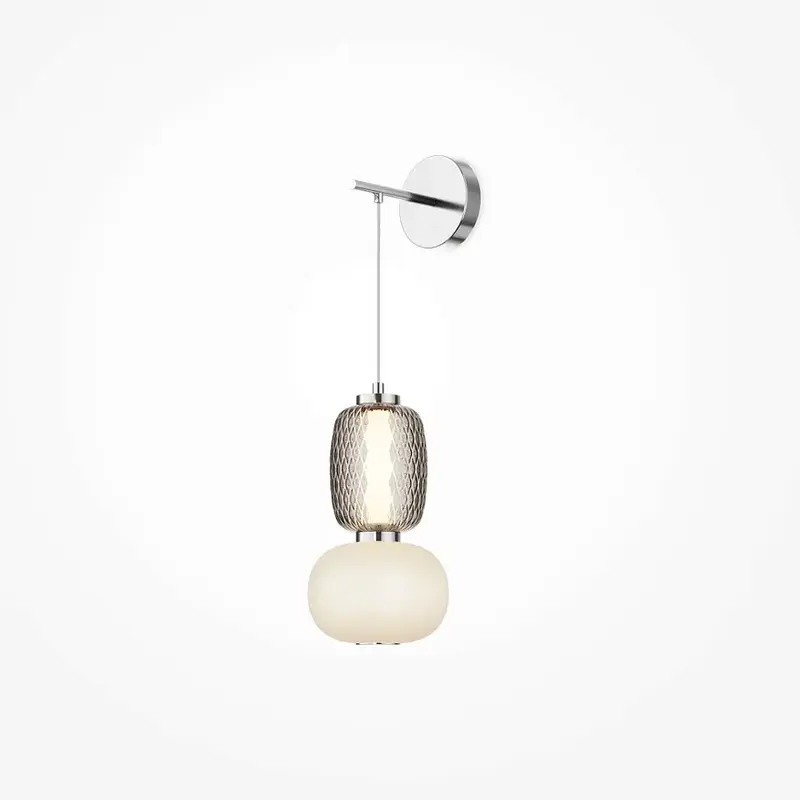 Wandleuchte – Chromfarbenes Metall, 18 W Leistung, Warmweiß, 62 cm Höhe - Pattern | Maytoni