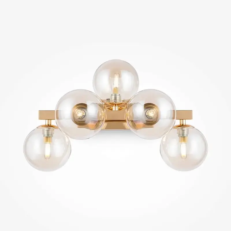 Wandleuchte – Gold Metall, 5 Glasschirme, G9 Technik - Dallas | Maytoni