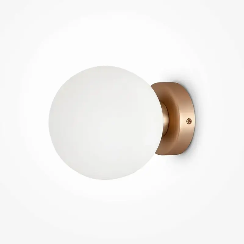 Wandleuchte – Goldenes Metall, Runde Glaskugel, 15 cm - Basic Form | Maytoni