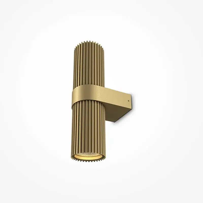 Wandleuchte – Goldfarbenes Aluminium, 2-flammig, Zylindrische Form - Dynamics | Maytoni