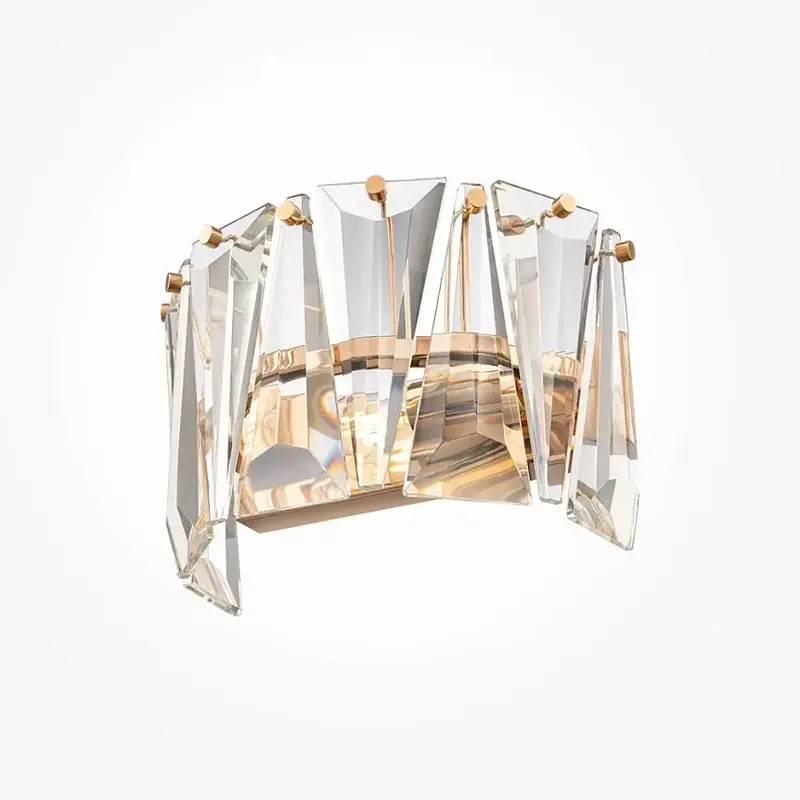 Wandleuchte – Goldfarbenes Metall, Kristall Design, 1×E14 Fassung, 60W Leistung, 16 cm Höhe - Puntes | Maytoni