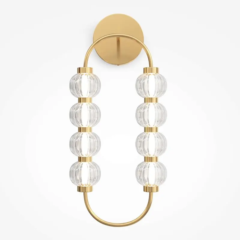 Wandleuchte – Goldmetall, Glasschirm, 61 cm Höhe - Amulet | Maytoni