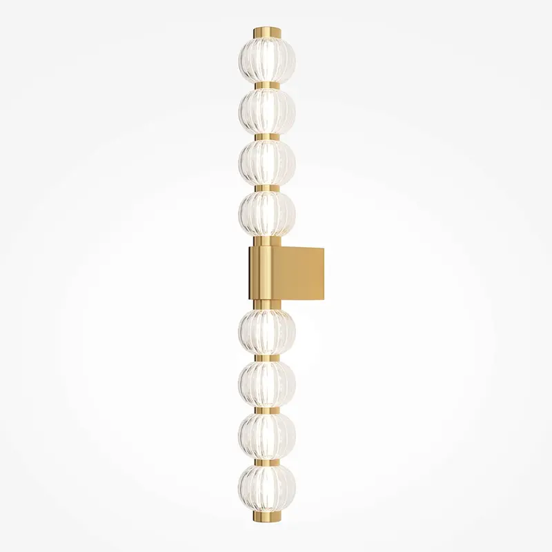 Wandleuchte – Goldmetall, Langes Glas, 76 cm Höhe - Amulet | Maytoni
