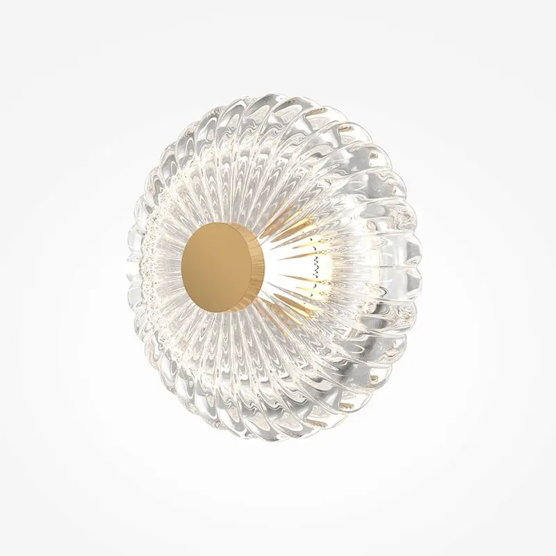 Wandleuchte – Goldmetall, Rundes Glas, 18 cm - Amulet | Maytoni