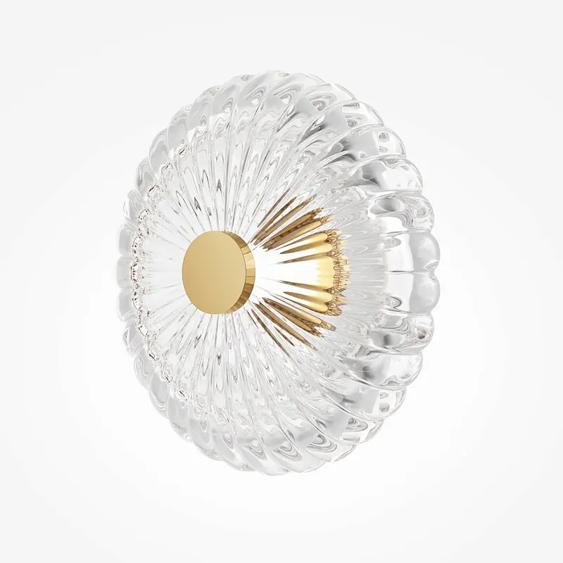 Wandleuchte – Goldmetall, Rundes Glas, 35 cm - Amulet | Maytoni