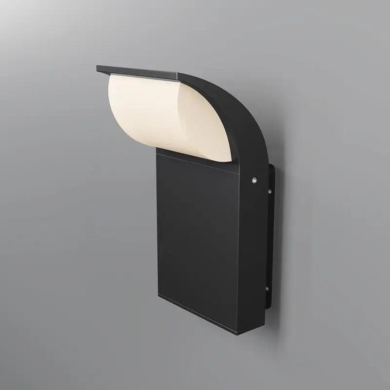 Wandleuchte – Graphitfarbenes Aluminium-Kunststoff, 7 W Leistung, IP65 Schutzart, 20 cm Höhe - Stock | Maytoni