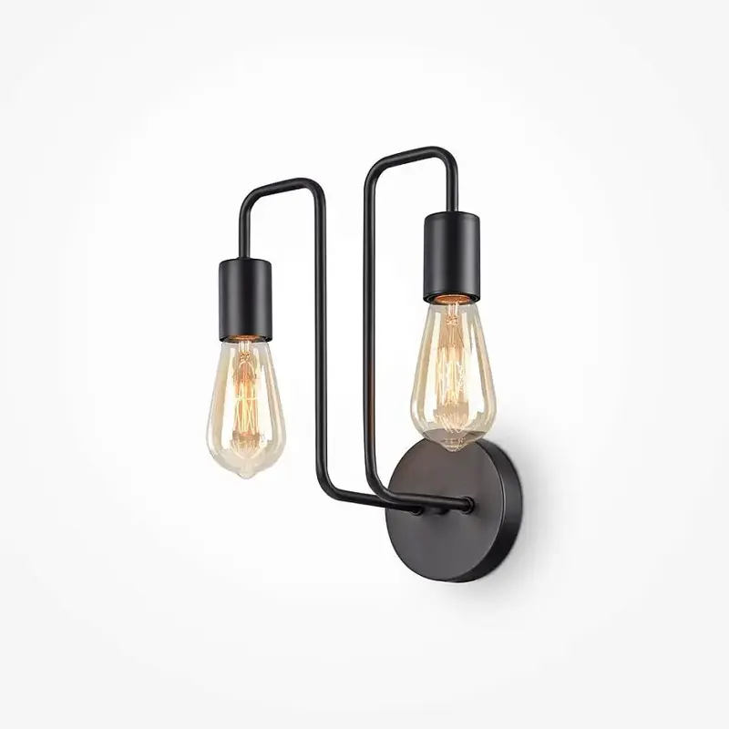 Wandleuchte – Schwarzes Metall, 2× E27 Fassung, 60 W Leistung, 305 mm Höhe - Gilbert | Maytoni