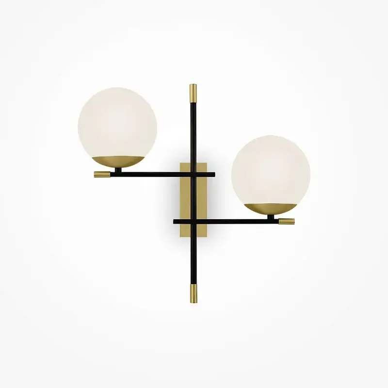 Wandleuchte – Schwarzes Metall, Linkes Design, 2× E14, 40 W Leistung - Nostalgia | Maytoni