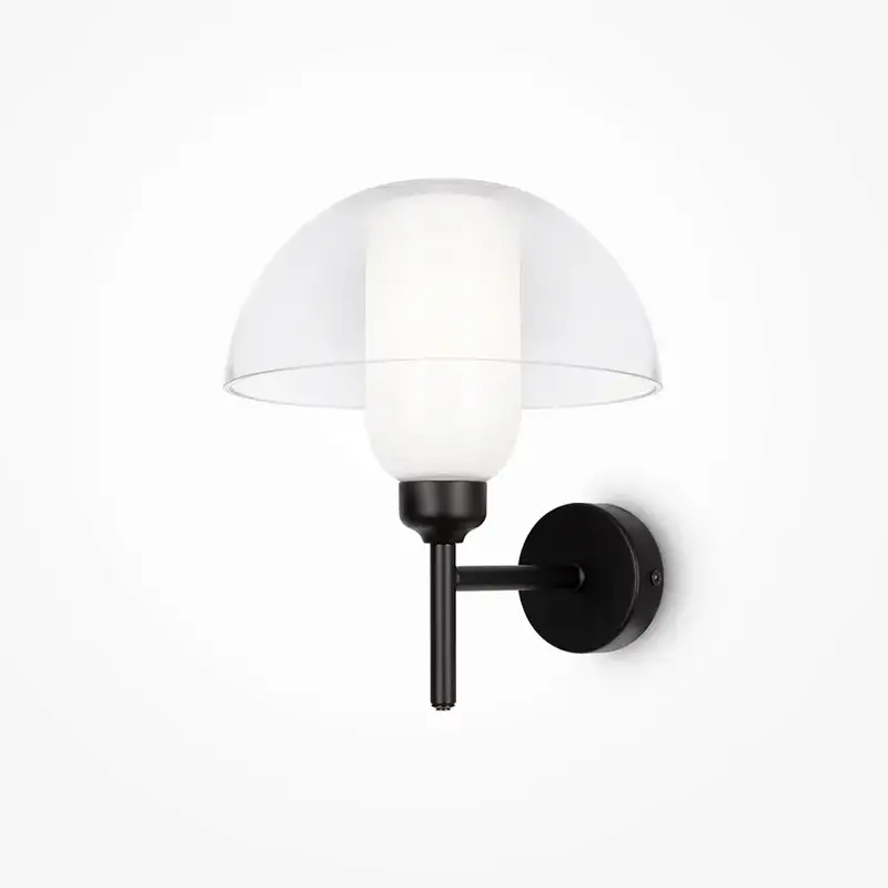 Wandleuchte – Schwarzes Metall und Glas, 1× E14 Fassung, 40 W Leistung, Ø22 cm - Memory | Maytoni