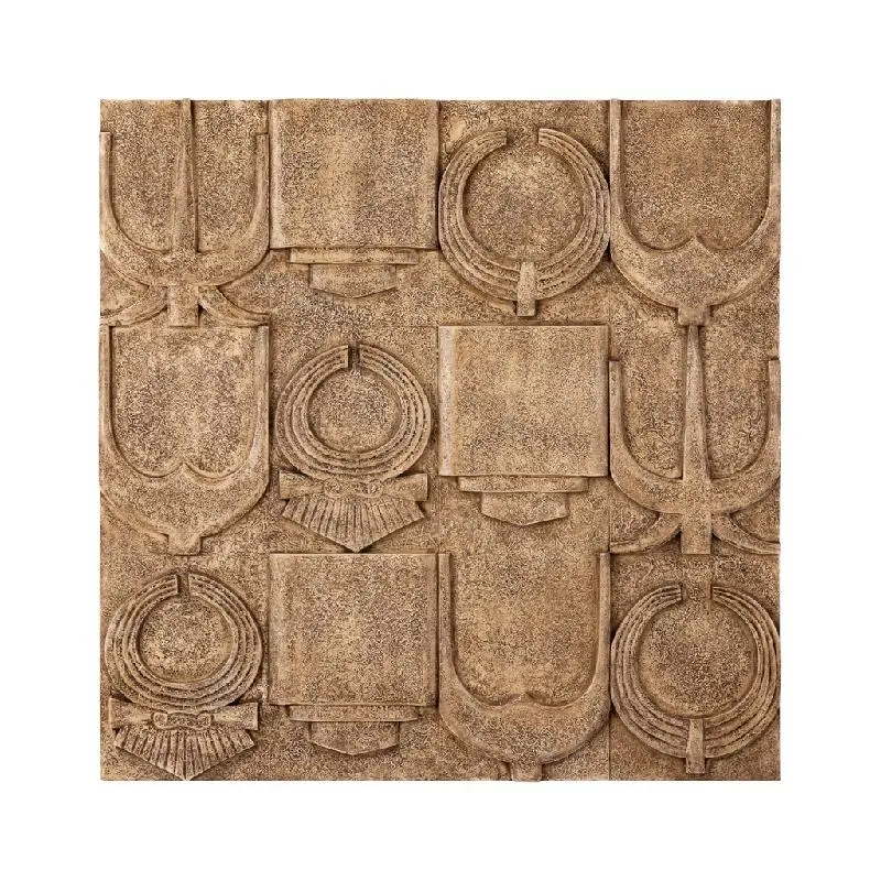 Wandpaneel – Antike Symbolik Design, MDF Konstruktion, Beiger Farbton, Antiker Stil, L – Saku | PTMD