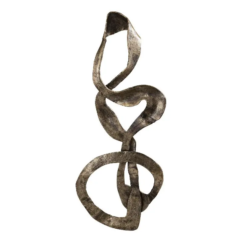 Wandpaneel aus Aluminium-Metall in Goldoptik mit Wirbeldesign, L – Neven | PTMD