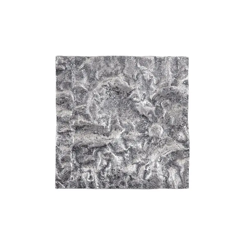 Wandpaneel aus gegossenem Aluminium in Gunmetal-Optik mit rauer Oberfläche, quadratischer Form, L – Eogan | PTMD