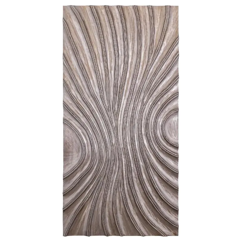 Wandpaneel aus MDF in Dunkelbraun mit glänzendem Finish, Wellenstruktur, rechteckiger Form, L – Reddie | PTMD