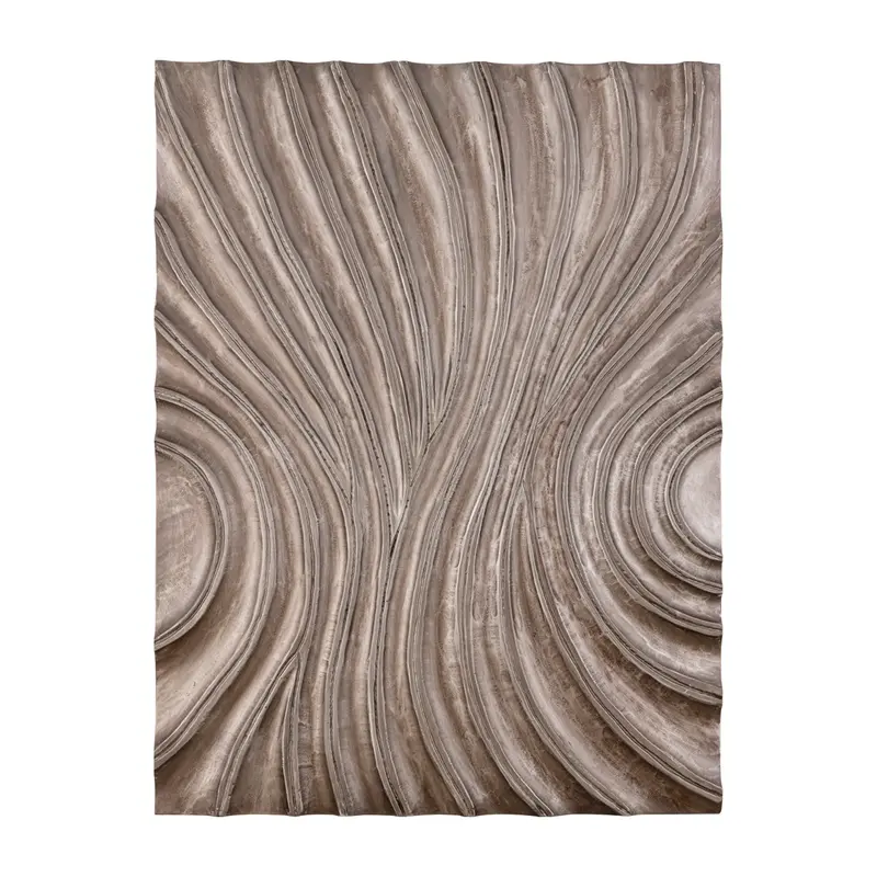 Wandpaneel aus MDF in Dunkelbraun mit glänzendem Finish, Wellenstruktur, rechteckiger Form, M – Reddie | PTMD