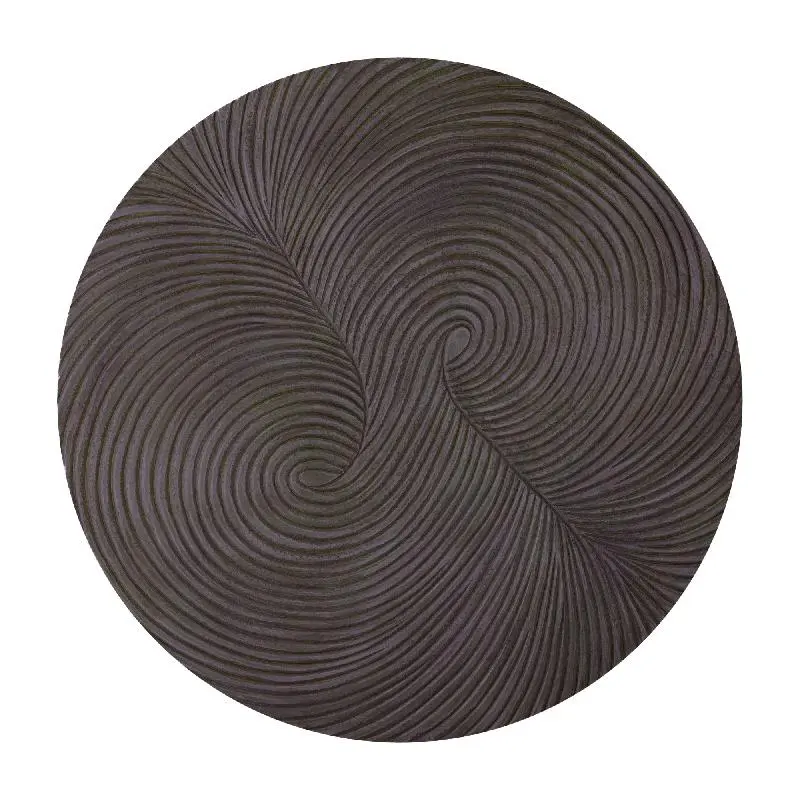 Wandpaneel – Braunes MDF Holz, Runde Form, Wirbel Schnitzdesign, S - Wiktor | PTMD