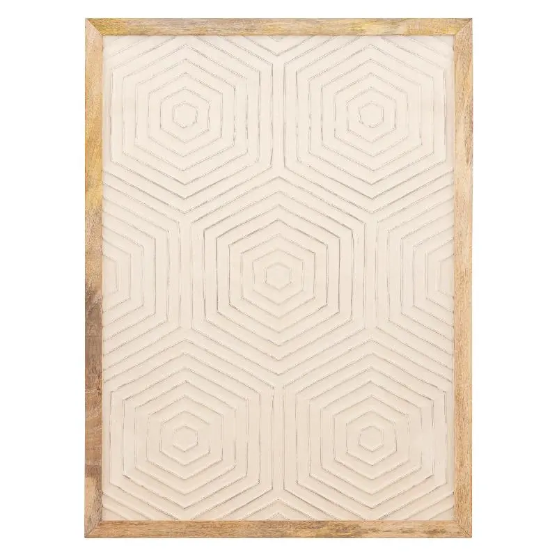 Wandpaneel – Hexagon Muster, MDF Holz, Weißer Farbton, L – Elasah | PTMD