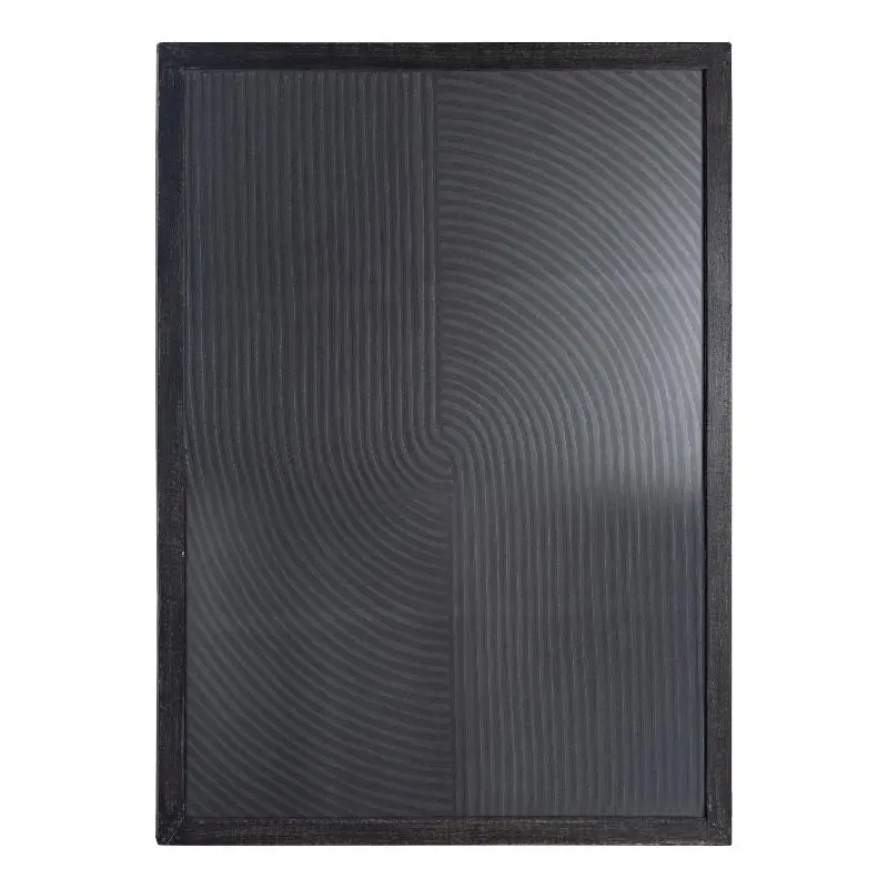 Wandpaneel – Linien Muster, MDF Holz, Schwarzer Farbton, L – Elasah | PTMD