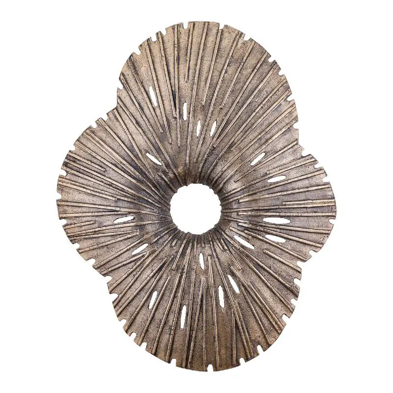 Wandpaneel – Organisches Design, Aluminium Material, Gold, L – Vija | PTMD