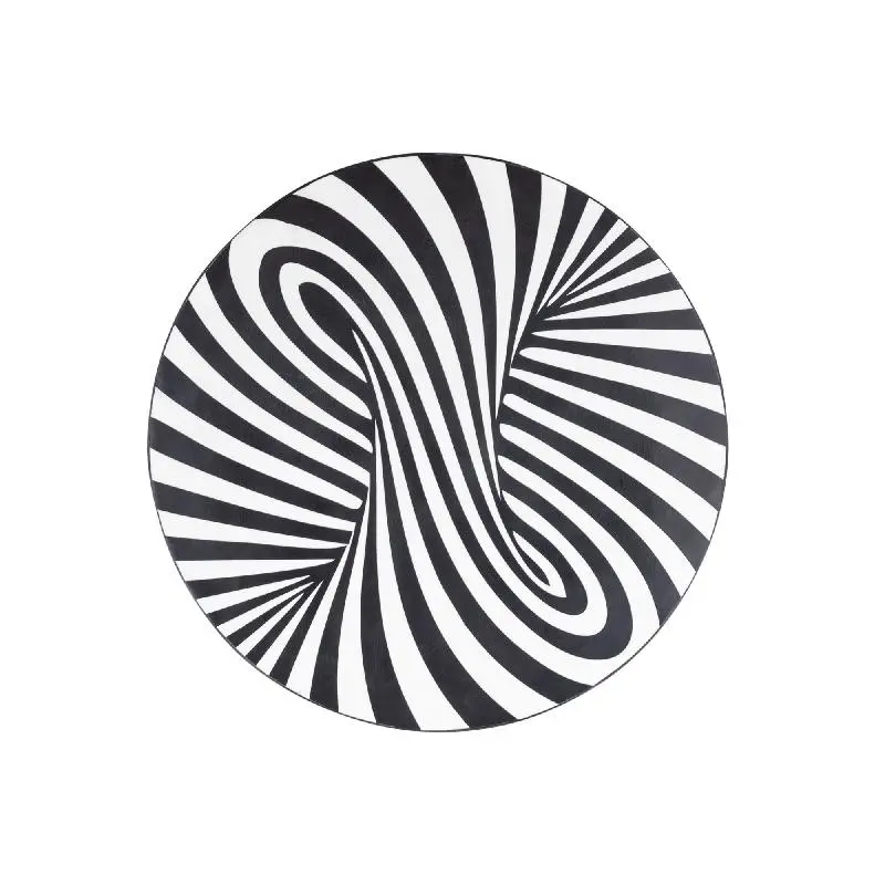 Wandpaneel – Rundes Design, Wirbel Muster, Schwarz Weißer Farbton, S – Hallie | PTMD