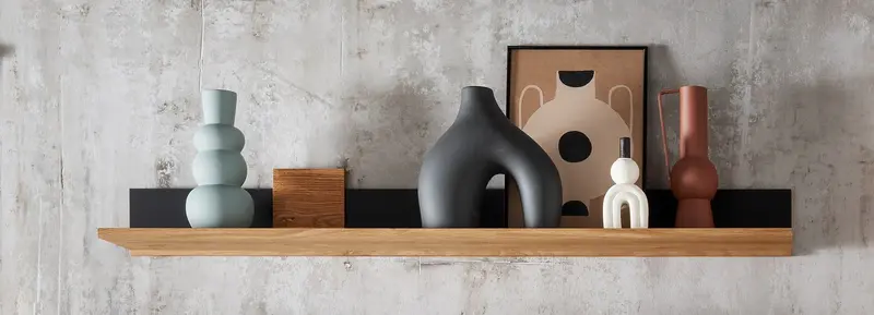 Wandregal Boston Eiche/Wildeiche massiv geölt B/H/T 140 x 18 x 23 cm