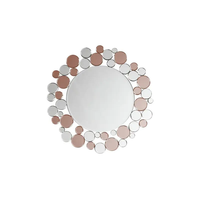 Wandspiegel – Mosaikrahmen, Runde Form, Silber Rosé Finish - Bubble 1925 | Kayoom