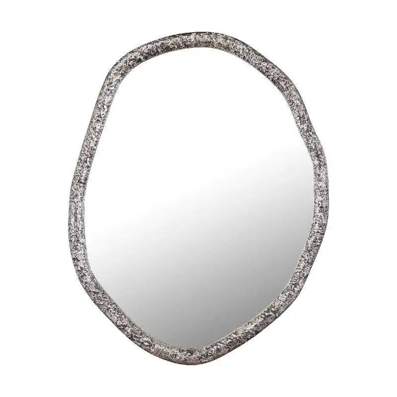 Wandspiegel – Organisches Design, Runde Form, Aluminium Material, Silber – Paislie | PTMD