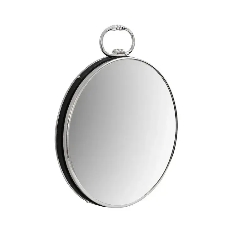 Wandspiegel – Runde Form, Modernes Design, Silber Schwarz - Eleganca 425 | Kayoom