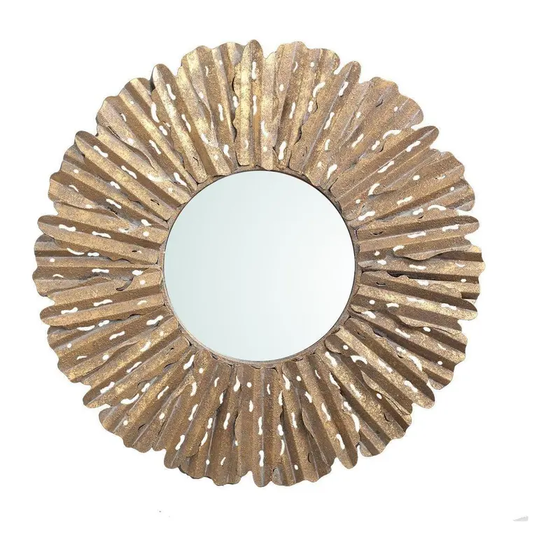 Wandspiegel – Sonnenförmiges Design, Strukturierter Rahmen, Goldene Optik – Resta Sunny | PTMD