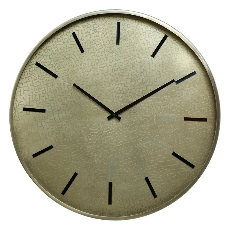 Wanduhr – Goldene Farbe, Kroko Muster, Stilvolle Optik – Larz | PTMD