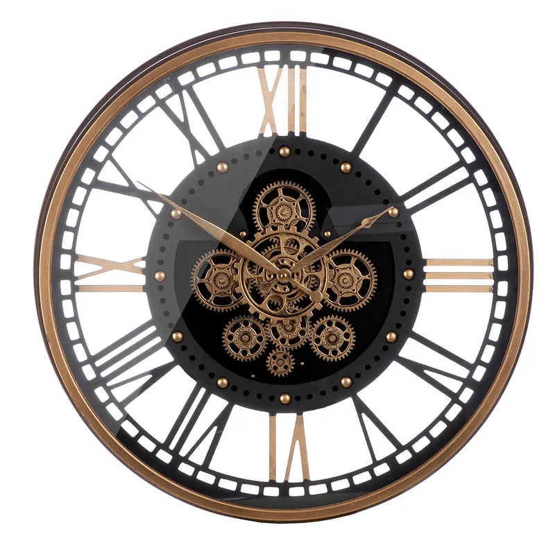 Wanduhr – Kupfer Oberfläche, Zahnrad Design, Runde Form | Gilde
