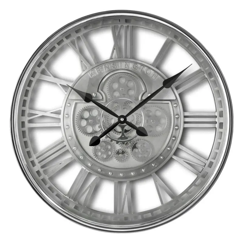 Wanduhr mit Offenliegendem Zahnwerk Industriellem Metalldesign & Vintage-Zifferblatt – Kensington | Sompex